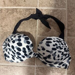 Black and White Polka Dot Women's Bikini Top